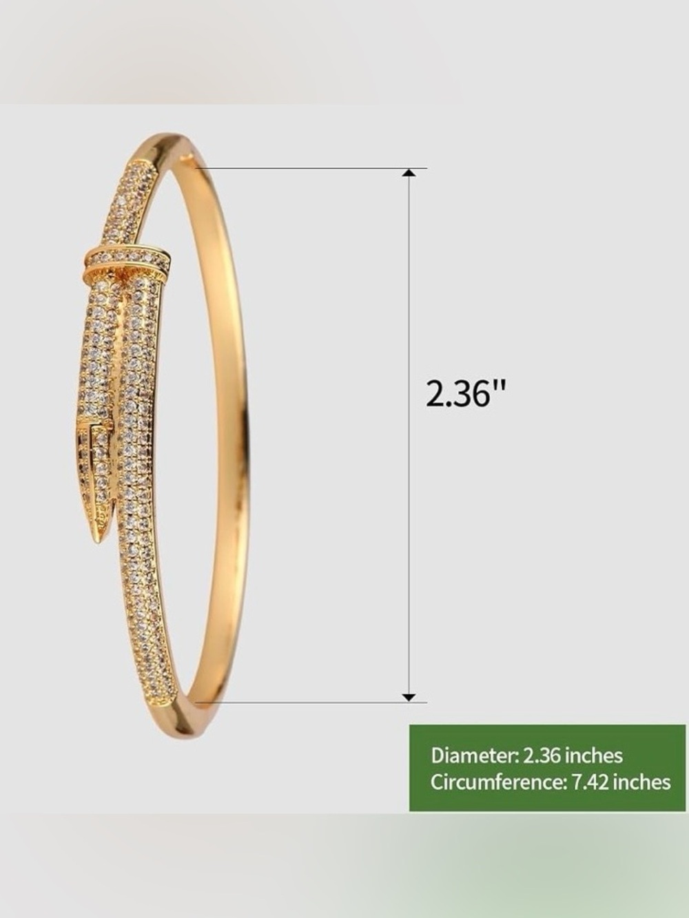 Anthropologie Gold Pave Bracelet Set - Picture 3 of 6